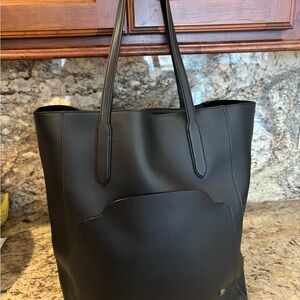 Loro Piana Large Black Seisa Leather Tote